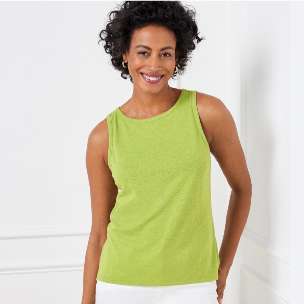 NWT Talbots Linen Slub Crewneck Tank Top